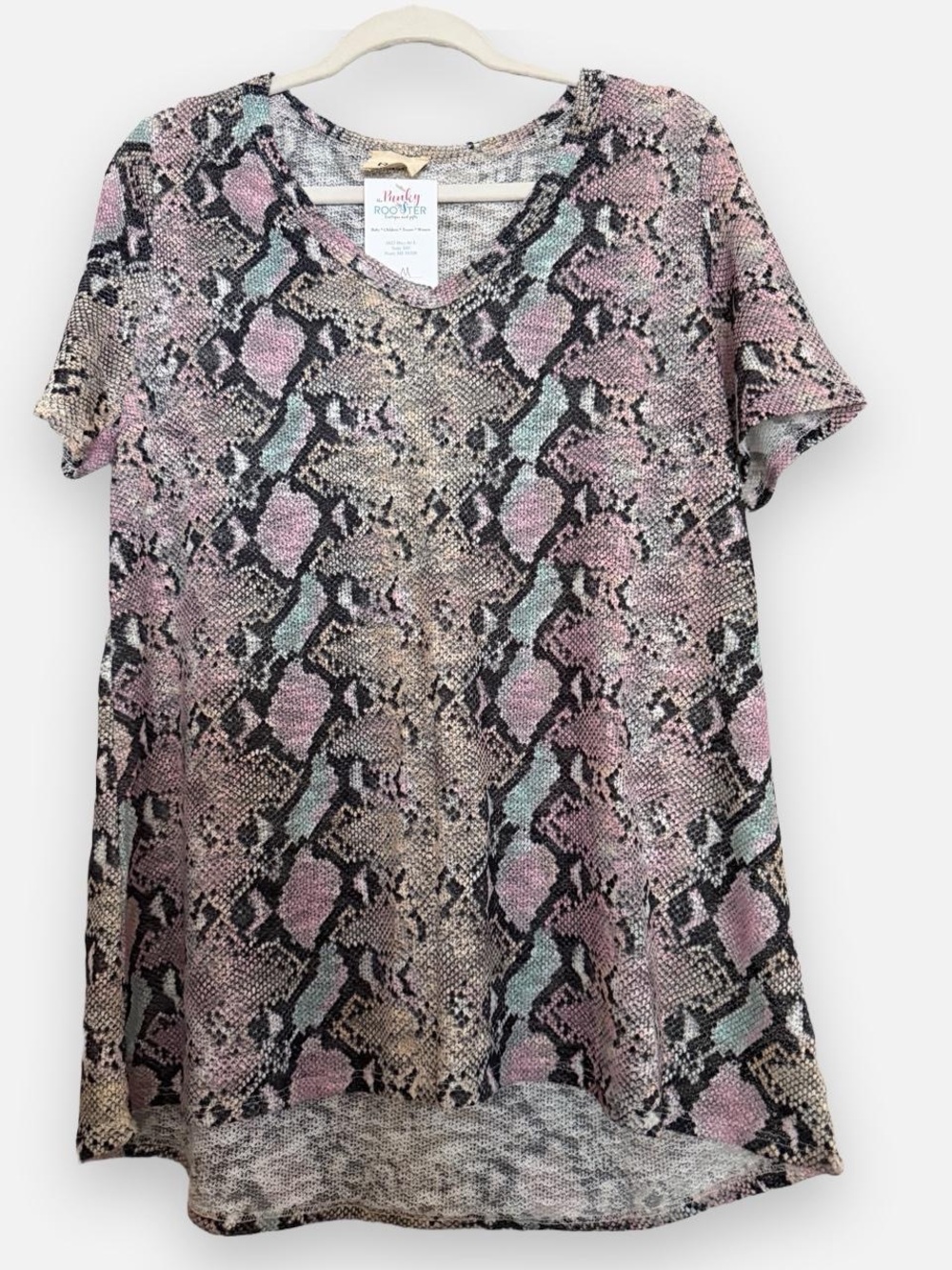 Bibi Snake Print Short Sleeve Top